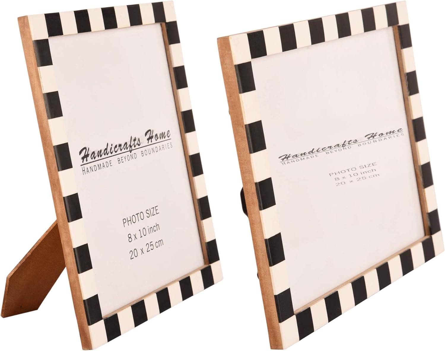 Handicrafts Home 8x10 Picture Frames Pack of 2–Manhattan Collection Resin Inlay Photo Frame, Decorative Frames for Wall & Desk, Boho Chic & Vintage Inspired Home Decor, Unique Handmade Photo Display