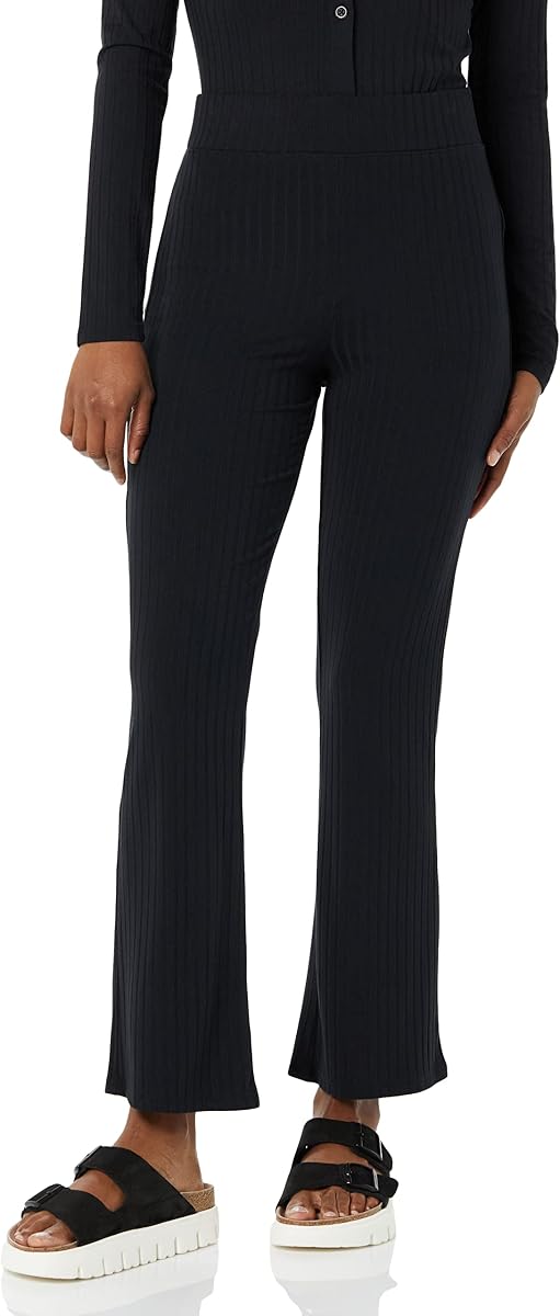Pantalón tobillero acampanado de canalé ancho para mujer de Amazon Essentials (anteriormente Daily Ritual)