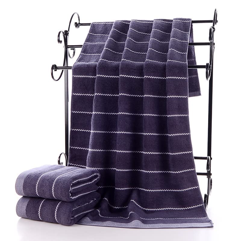 Schnell trocknendes 3-teiliges Baumwoll-Handtuch-Set, 1 Badetuch, 2 Handtücher für Damen und Erwachsene, einfarbig, großes Handtuch, Badezimmer – Bild 3