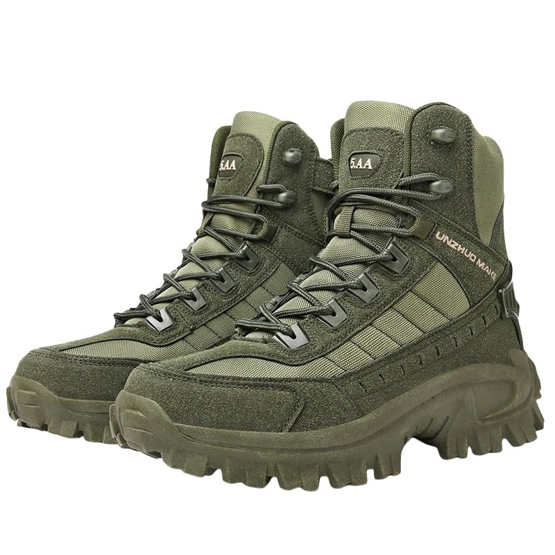 Fashionable large-size men's high-top outdoor shoes with anti-slip and wear-resistant soles. Suitable for hiking, trekking and traveling. - Main Image