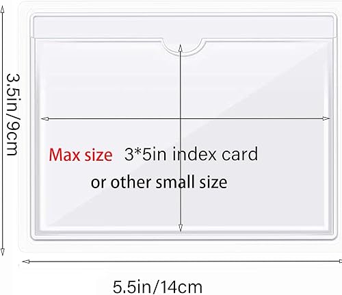 Miniatura 2 de Bolsillos autoadhesivos para tarjetas de índice bolsillos superiores abiertos de plástico transparente para organizar y proteger tarjetas de índice