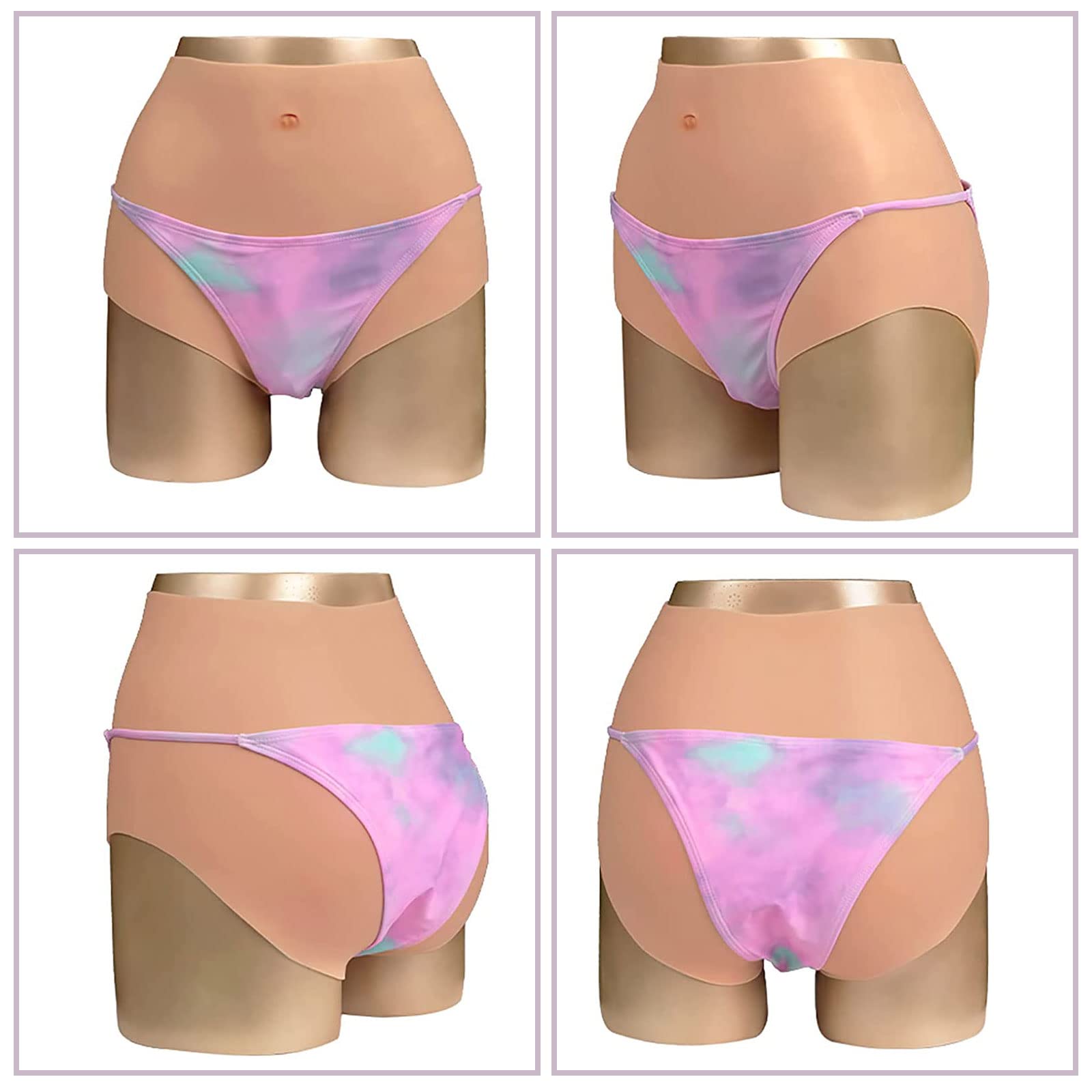 Bragas de Vagina Falsa de Silicona Butt Lifter Hip Enhancer Calzoncillos para Crossdresser Travestis Transgénero Drag Queen Cosplay(Color:Color 2)