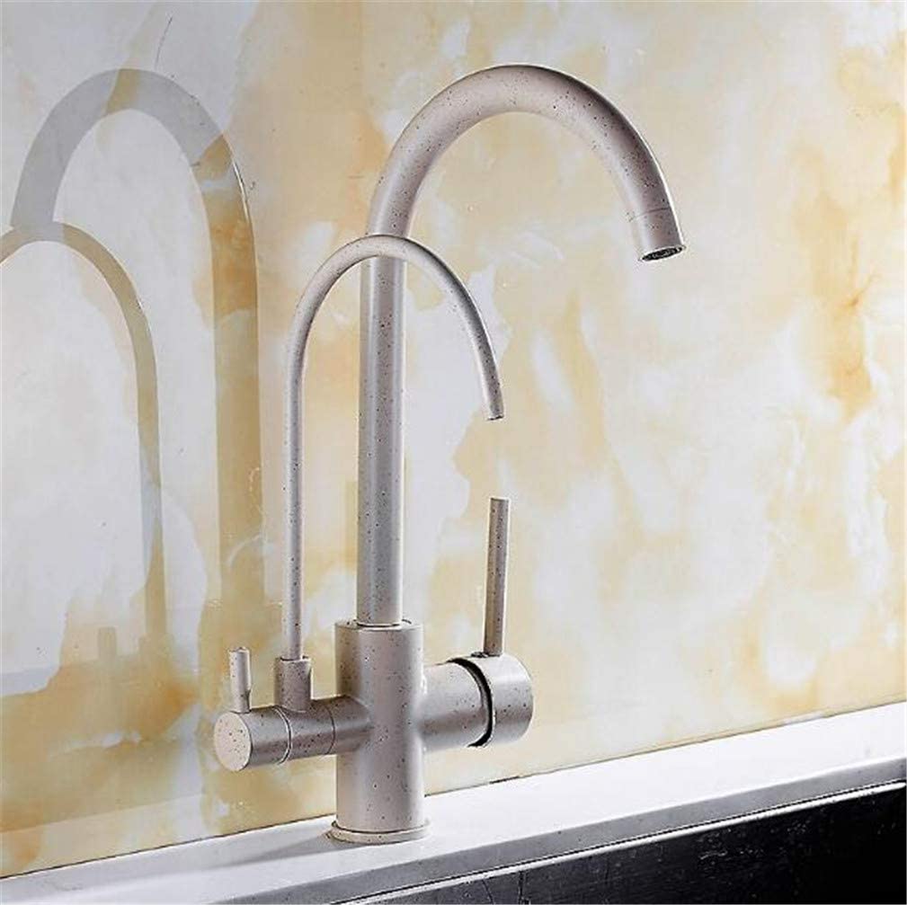 ZYCHSJXA 360° Rotatable Kitchen Faucet with Water - Deck Mounted Mixer Tap, Beige Dot Ideal for Drinking Filtration and Easy Use