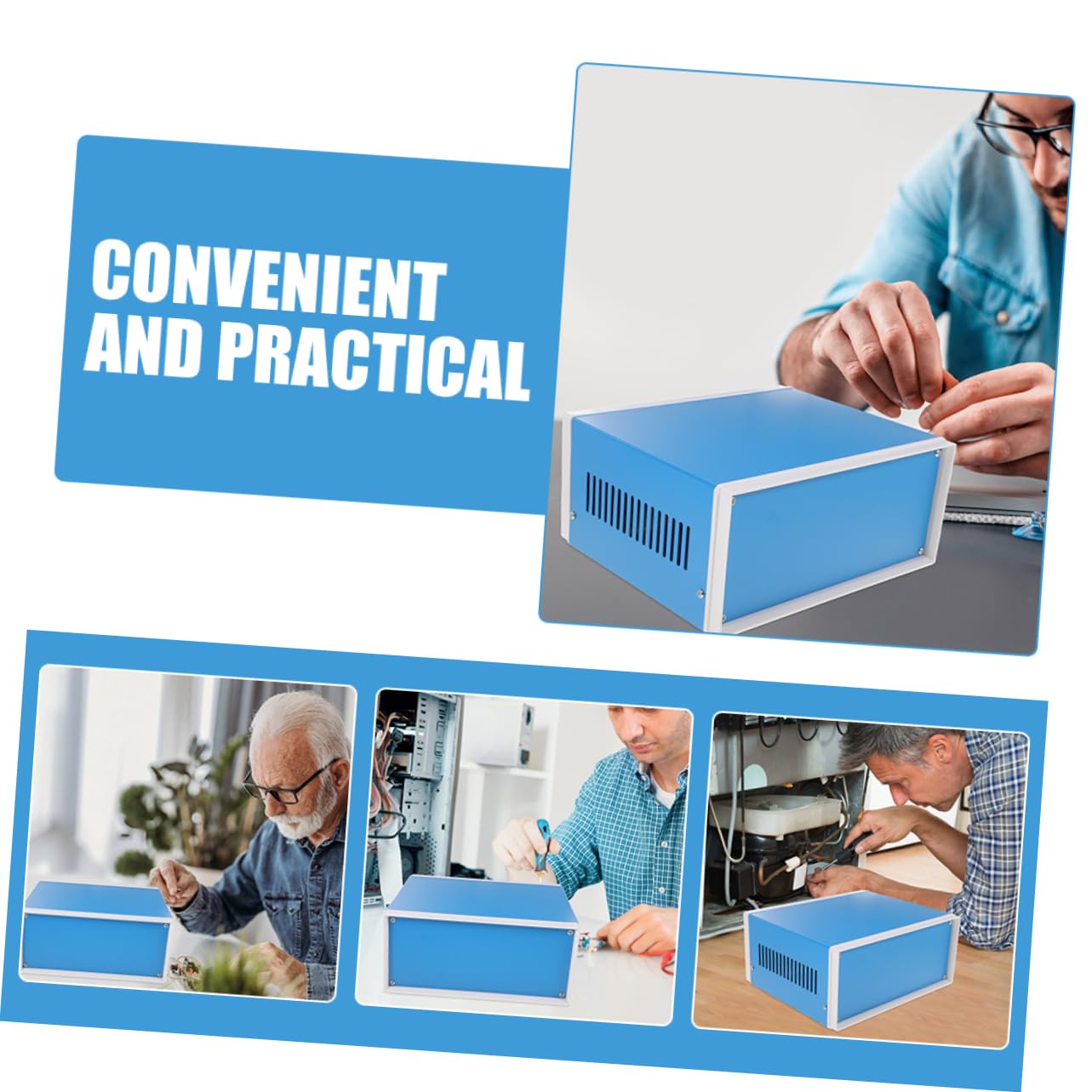 Alipis Caja De Aluminio Para Conexiones Eléctricas Caja Electrónica Para Proyectos Con Diseño Multifuncional y Acabado Elegante Estable Para Aplicaciones Industriales