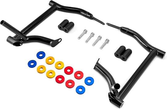 Mofun Saddlebag Guards Crash Bar Fit for Harley Touring 2009-2025 | Fit for Street Glide Road Electra Glide Road King Ultra Limited 2009-2025, Gloss Black Rear Saddlebag Support Bracket