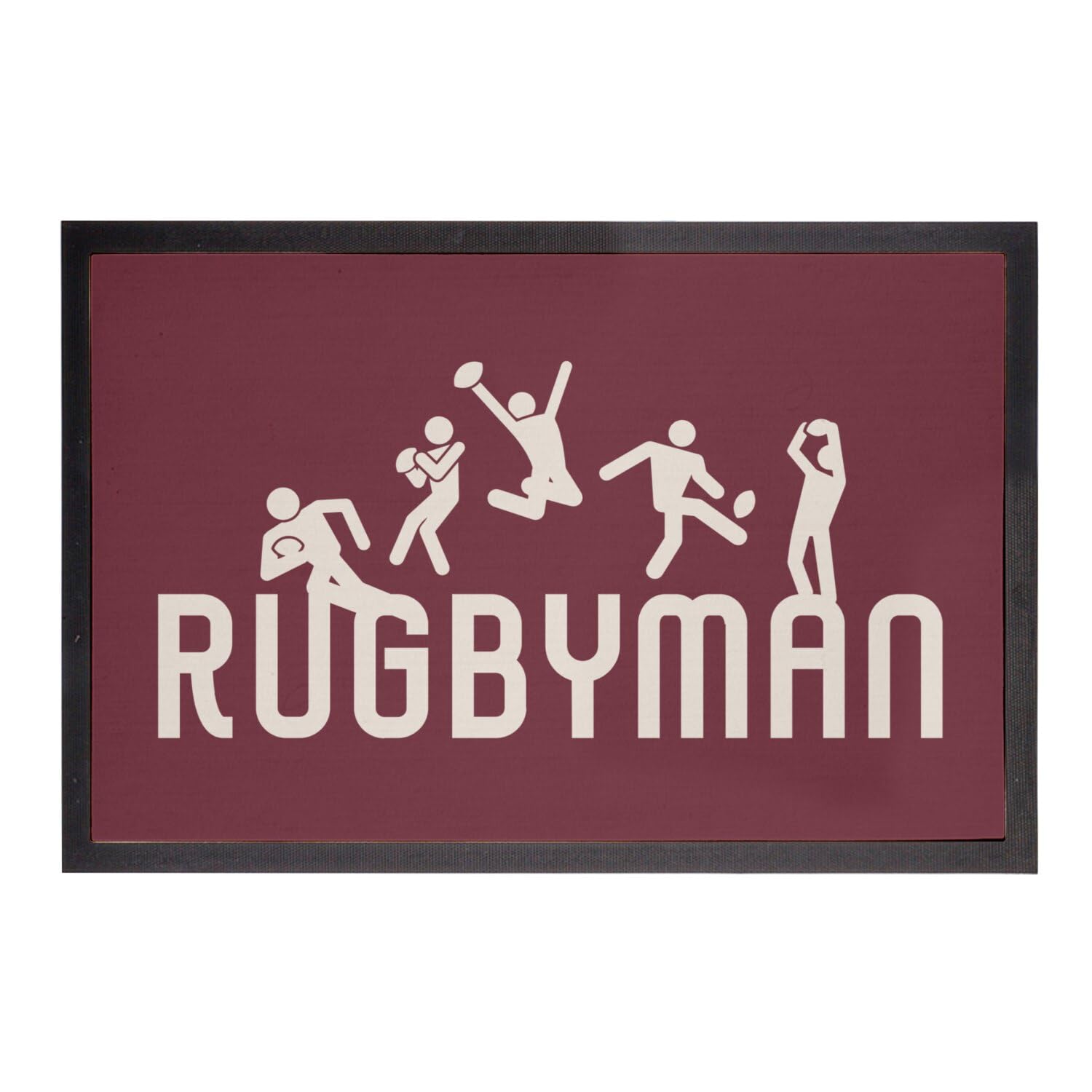Paillasson rouge rugby 75x50cm fini la boue avec ce tapis de sol sportif