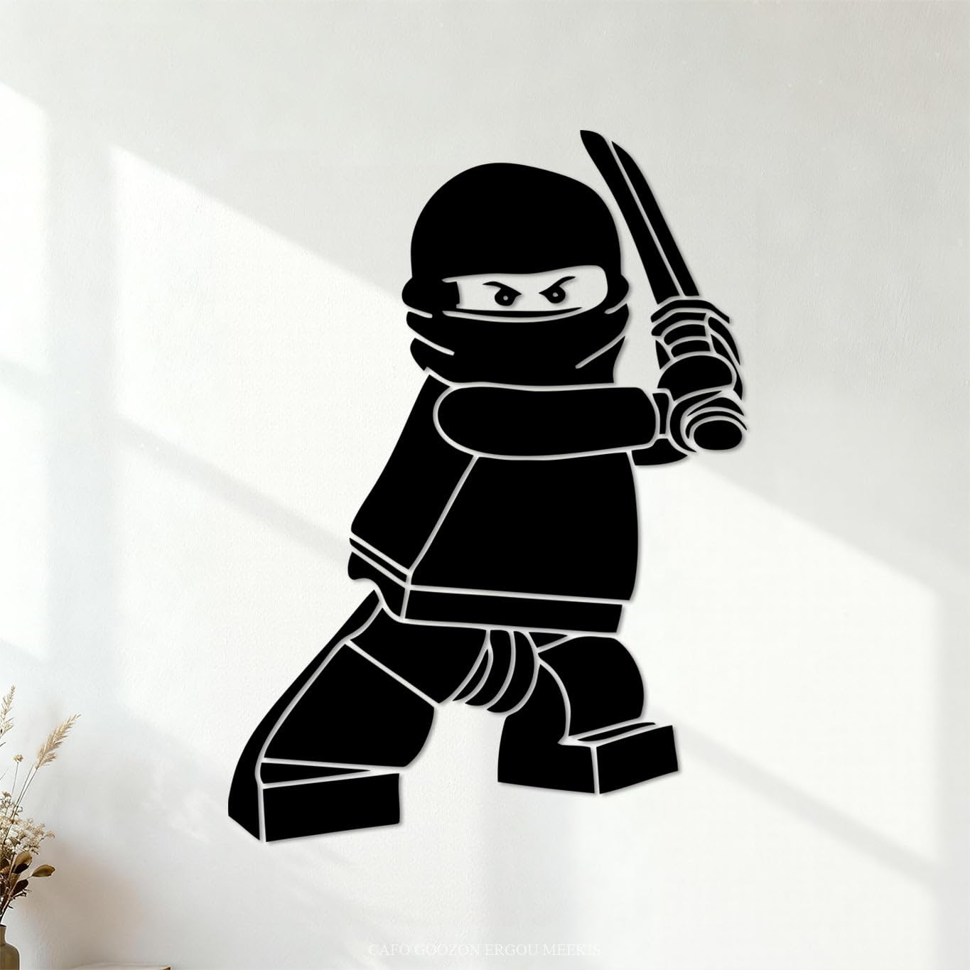 Wall Stickers Cartoon Lego Game Player 68x93.3cm Do not Damage the wall Surface Black