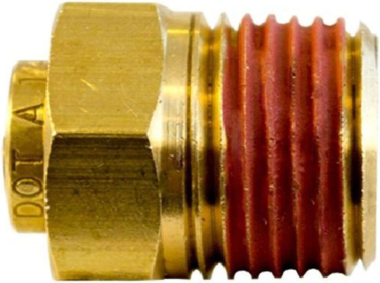 Tectran PL13684B Push Lock Fitting Male Connector (Brass D.O.T. for Nylon Tubing, 1/4" Tube