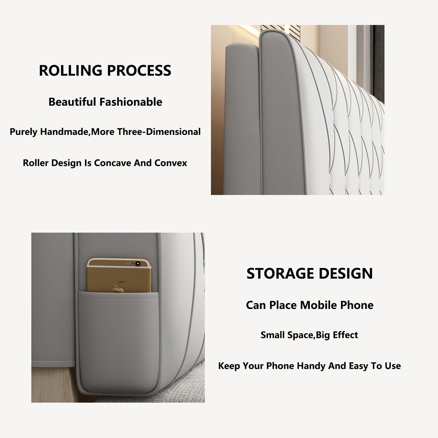 Copertura Per Testiera Letto - Imbottita, Anti-Graffio, 180x60x10 Cm, Bianco - Foto 12