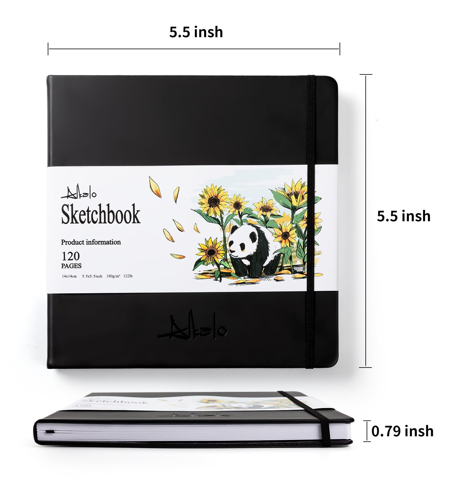 Carnet de croquis pour dessin, 120 pages, papier épais de 55,3 kg/180 g/m²