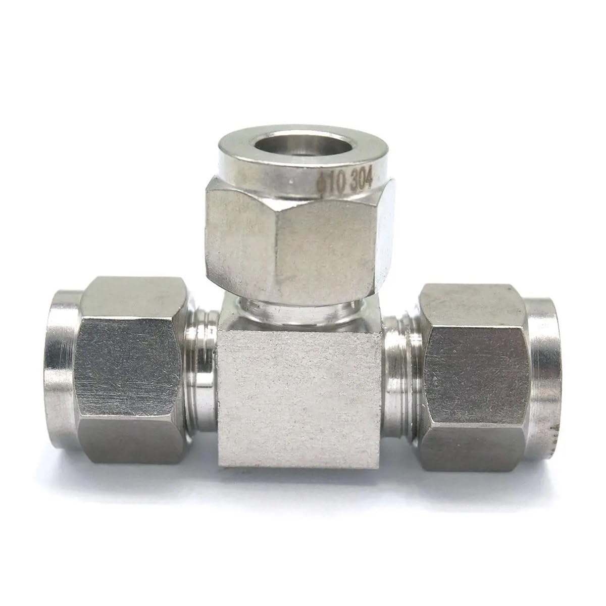 Fit Tube O/D 10mm Tee Equal 3 Ways 304 Stainless Steel Ferrule Pneumatic Air Compression Coupler Adapter Connector Fitting