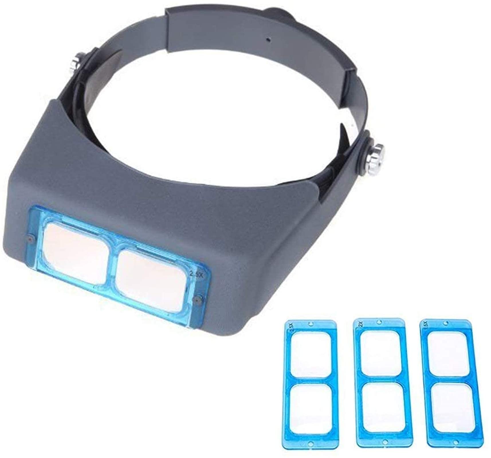 Lupa De Diadema, Lupa Digital De Mano, Lupa De Diadema con Lámpara Led para Joyeros Y Relojeros, 1.5X 2X 2.5X 3.5X, Lupa De Lectura Montada En La Cabeza, Visor De Joyería,