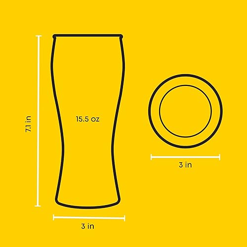 Miniatura 5 de JoyJolt Callen - Juego de 4 vasos de cerveza de 15.5 onzas, vaso de cerveza artesanal, vasos Pilsner, vaso de cerveza IPA. Vaso de cerveza de vidrio