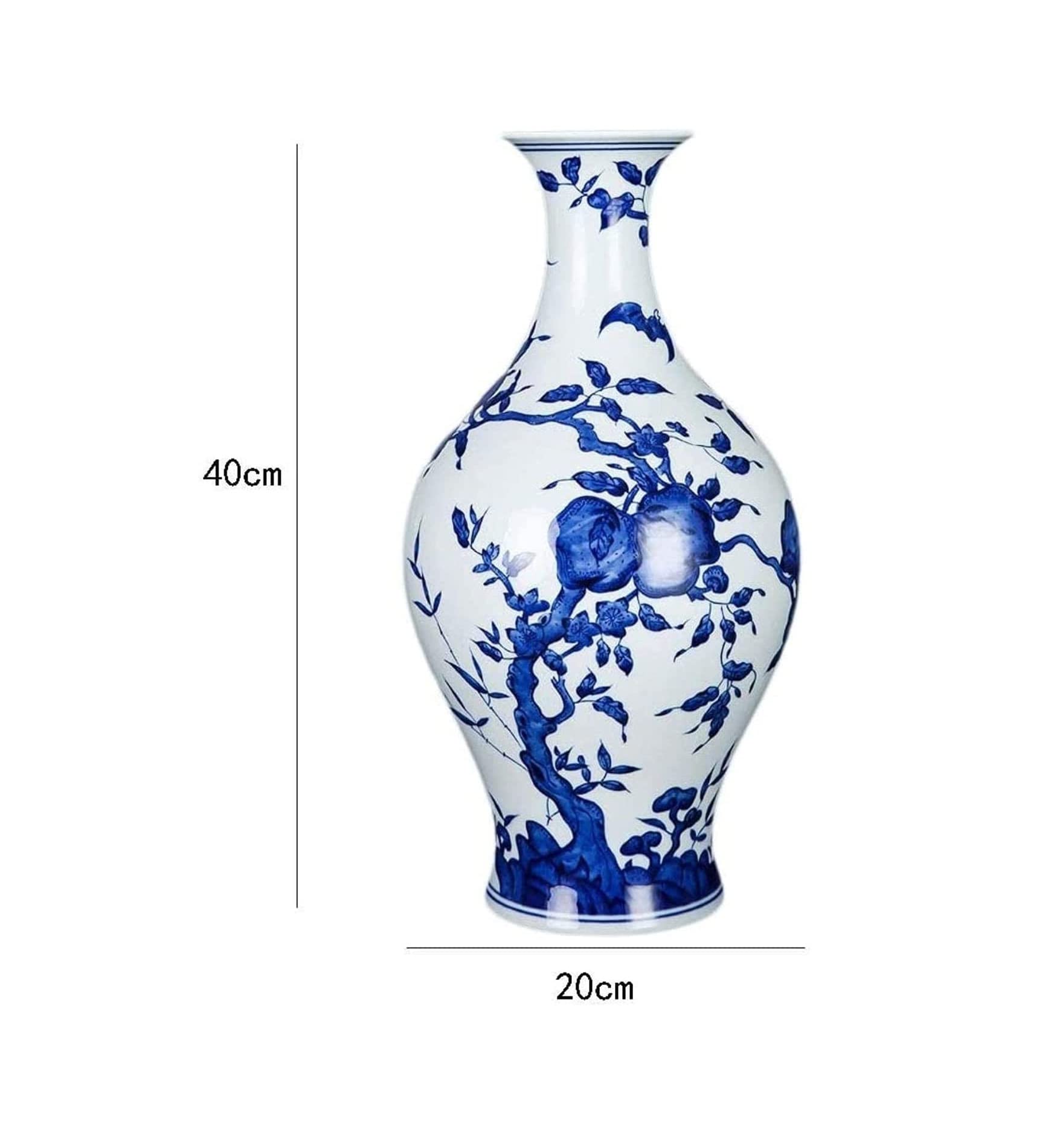 Vasen Vase aus Keramik, handgefertigt, blaues und weißes Muster, Büro- und Wohnaccessoires for Blumen