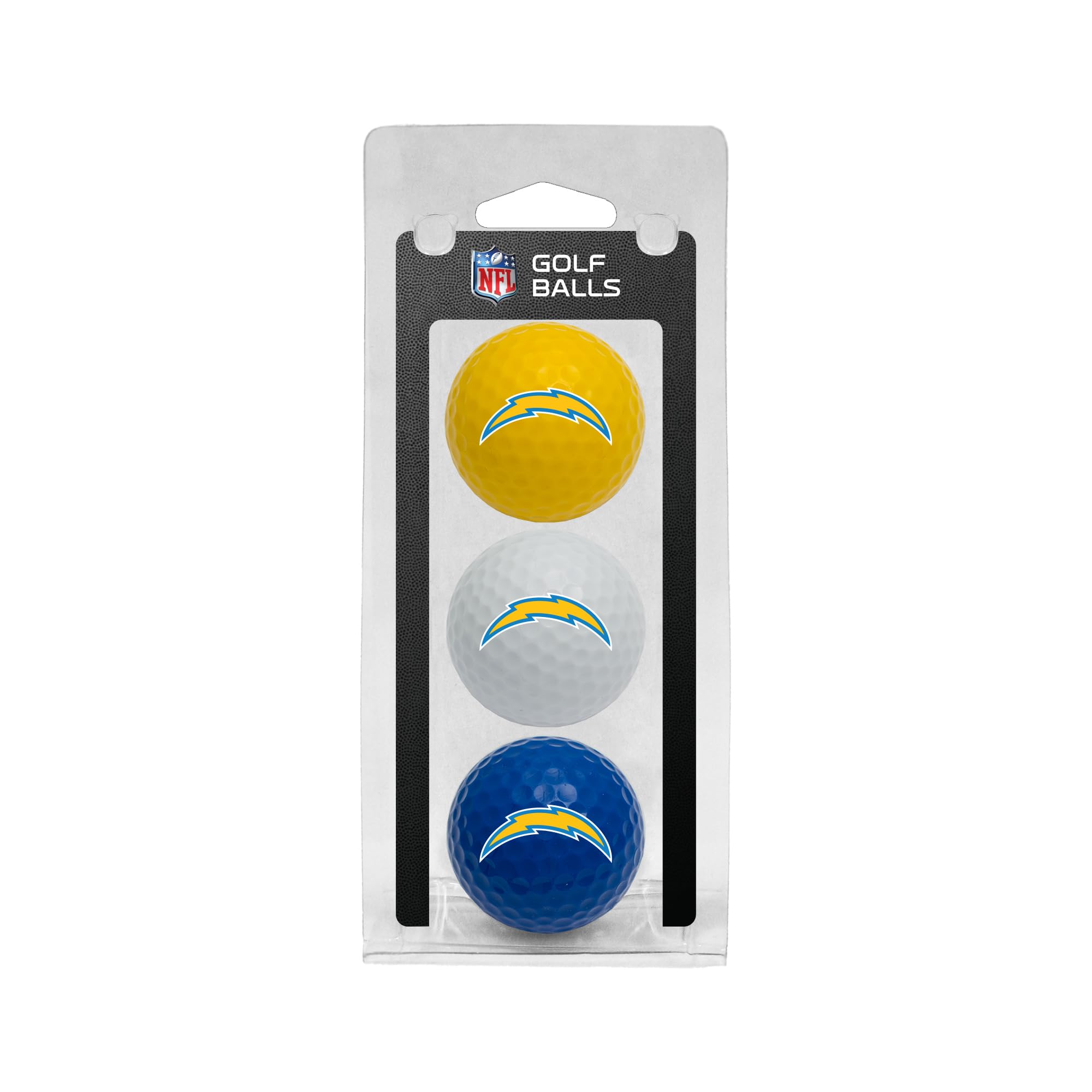 Team Golf NFL San Diego Chargers 3 Golf Ball Pack Regulation Size Golf Balls, 3 Pack, Full Color Durable Team Imprint
