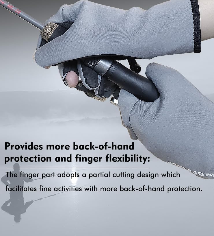 Riverruns Neoprene Fishing Gloves, Cold Weather Warm Winter Gloves for Ice Fishing, Photography, Hunting, Outdoor Sports - Image 5