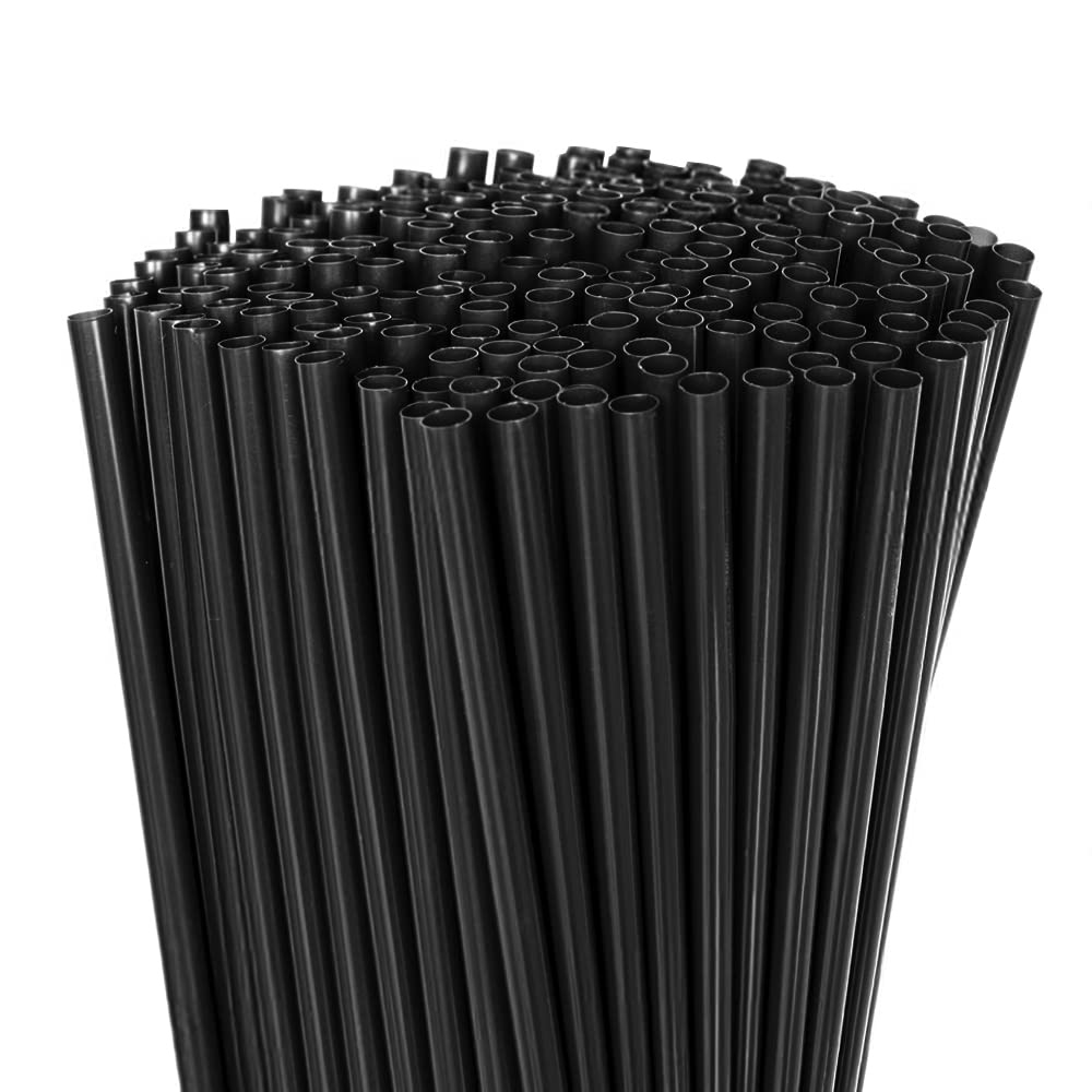10 Inch Drinking Straws 250Pcs 10 Inch X 0.28 Inch (Black)