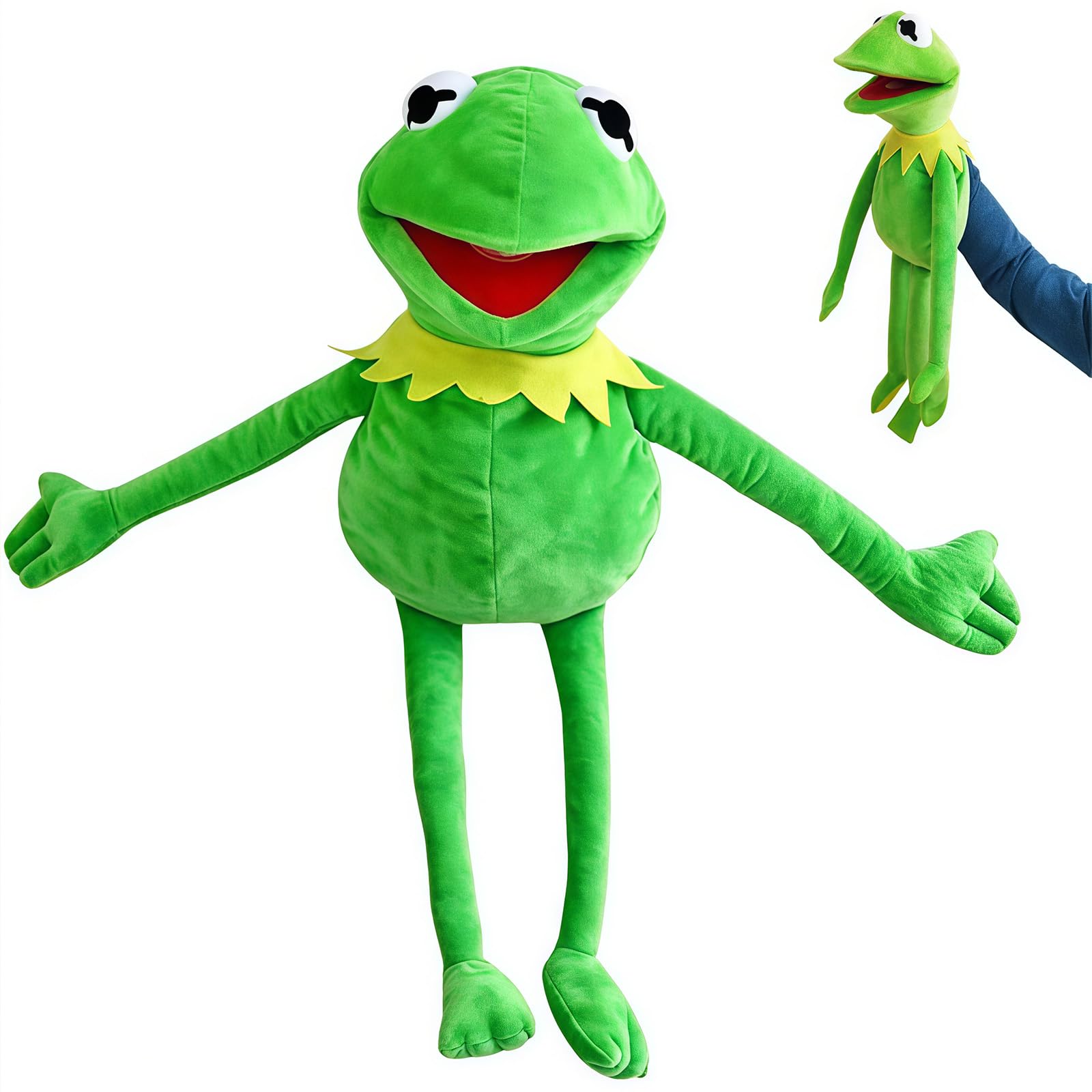 60cm Green Frog Hand Puppet Soft Plush Toy for Adult Storytelling & Gifts