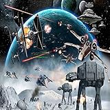 LYWYGG 8x8FT Outer Space Backdrop Galaxy Wars Photo Backgrounds Boys Party Supplies Black Stars Science Fiction Photography Backdrop Kids Birthday Decorations Banner CP-248-0808