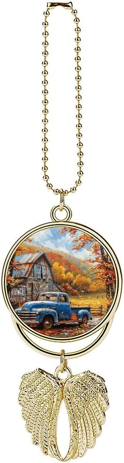 Hanging Car Charm for Rear, View Car Decor, Autumn Old Truck