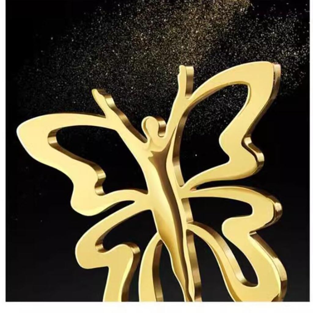 Trofeo De Mariposa De Metal con Forma Creativa. Trofeo del Campeonato De Competición De Baile. Trofeo Grabado Regalo Premio Infantil