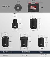 Vista 6 de Camoo 648636 Juego de llaves de tuerca de husillo, 5 piezas de enchufes de tuerca de eje para Ford Dana 50 60, para Dodge, Chevrolet y GMC de 1/2