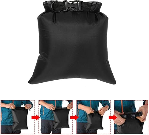 Miniatura 6 de Doorslay Paquete de 3 bolsas secas impermeables de 3 L + 5 L + 8 L al aire libre ultraligeras para kayak, rafting, canotaje, natación, campamento,