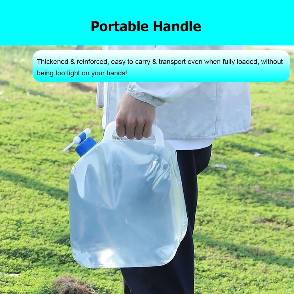 Agua Plegable, contenedor de Agua Plegable con Boquilla, bidones para Agua con asa portátil para Viajes, Camping, Picnic(4PCS,5L/1.3 Gallon)