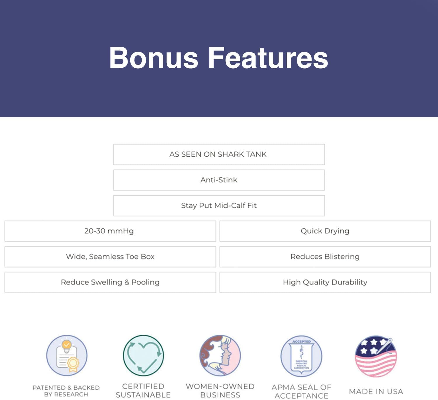 Apolla The Infinite Compression Mid Calf Socks for Men and Women, As Seen On Shark Tank, Athletic, Made in USA - 1 Pair