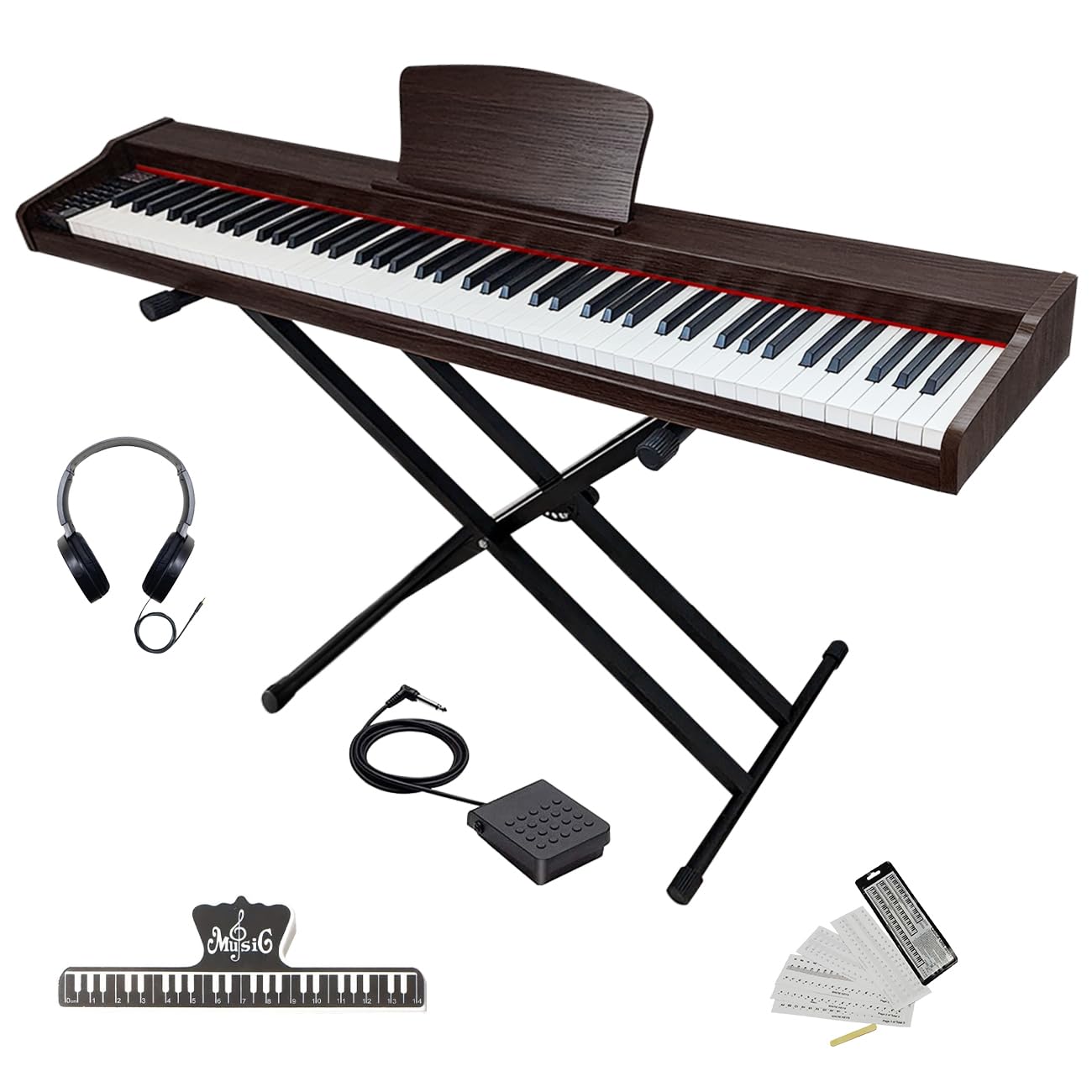 Amazon.com: Longeye Piano Keyboard 88 Keys Wooden Electric Piano 