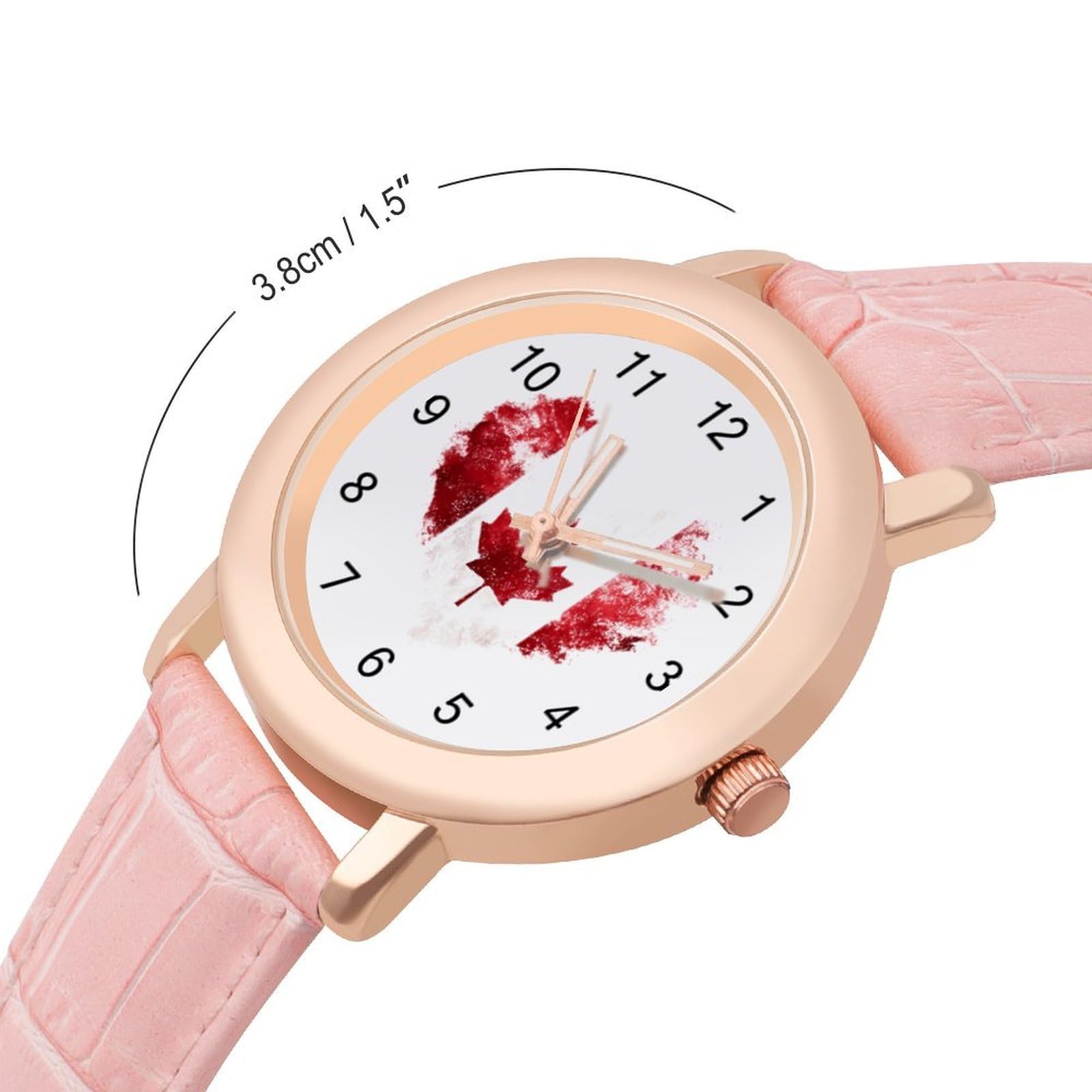 Love Canada Damen-Armbanduhr, leicht ablesbar, flexibel, mit drei Zeigern, rundes Gehäuse, Quarzuhr für kleine Handgelenke