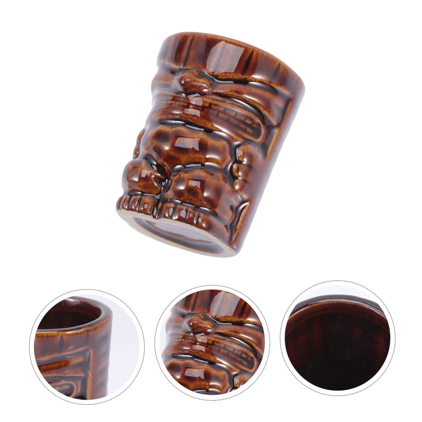 PRETYZOOM 4 Uds Tiki Taza Pequeña Copa De Vino Copa De Cóctel Decorativa Copas De Cóctel Taza De Fiesta Hawaiana Vasos para Beber Copa De Vino Copas Tiki para Cócteles De Cerámica