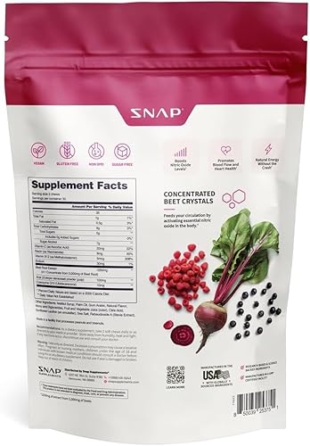 Vista 35 de Snap Supplements Polvo de raíz de remolacha orgánica, suplemento superalimenticio de óxido nítrico con remolacha, vitaminas B, granada y espinaca