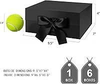 Vista 6 de JINMING Caja de regalo con cinta de 9 x 6.5 x 3.8 pulgadas, caja negra para regalos, caja de propuesta de padrino para el día de la madre, día