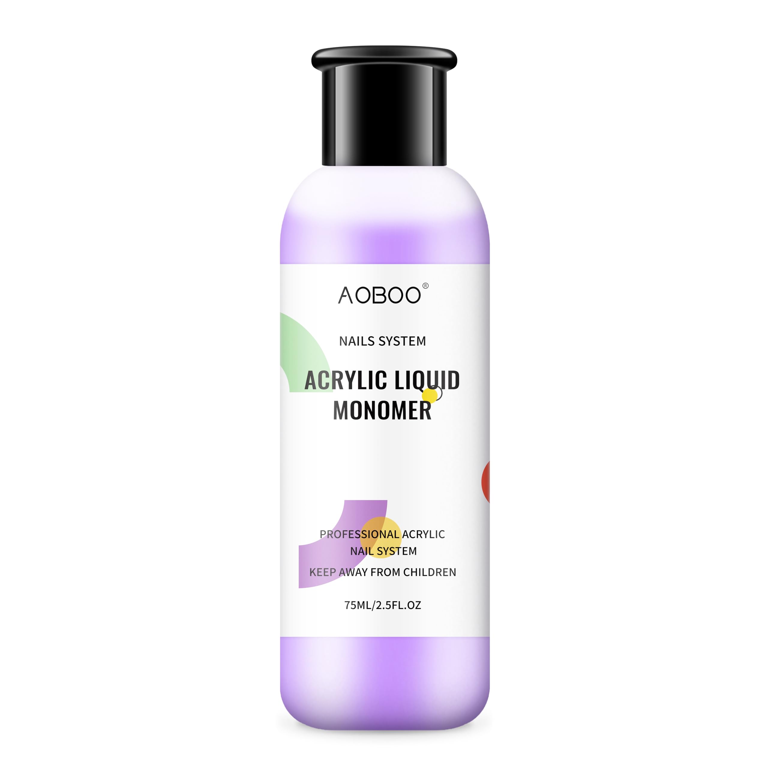 AOBOO Acrylic Liquid Monomer, 75ml/2.5fl.oz Nail Monomer Liquid Nail Extension Monomer for Acrylic Powder Acrylic Nail Art for DIY