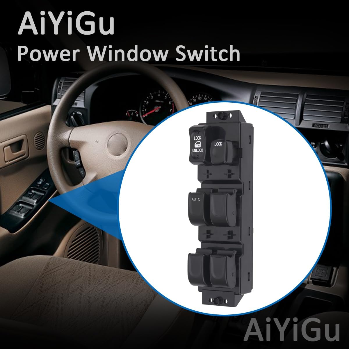 Front Left Driver Side Master Window Switch Control Button Compatible with 1998-2004 Isuzu Rodeo, 2002-2004 Isuzu Axiom, 1998-2002 Honda Passport, 1 Auto