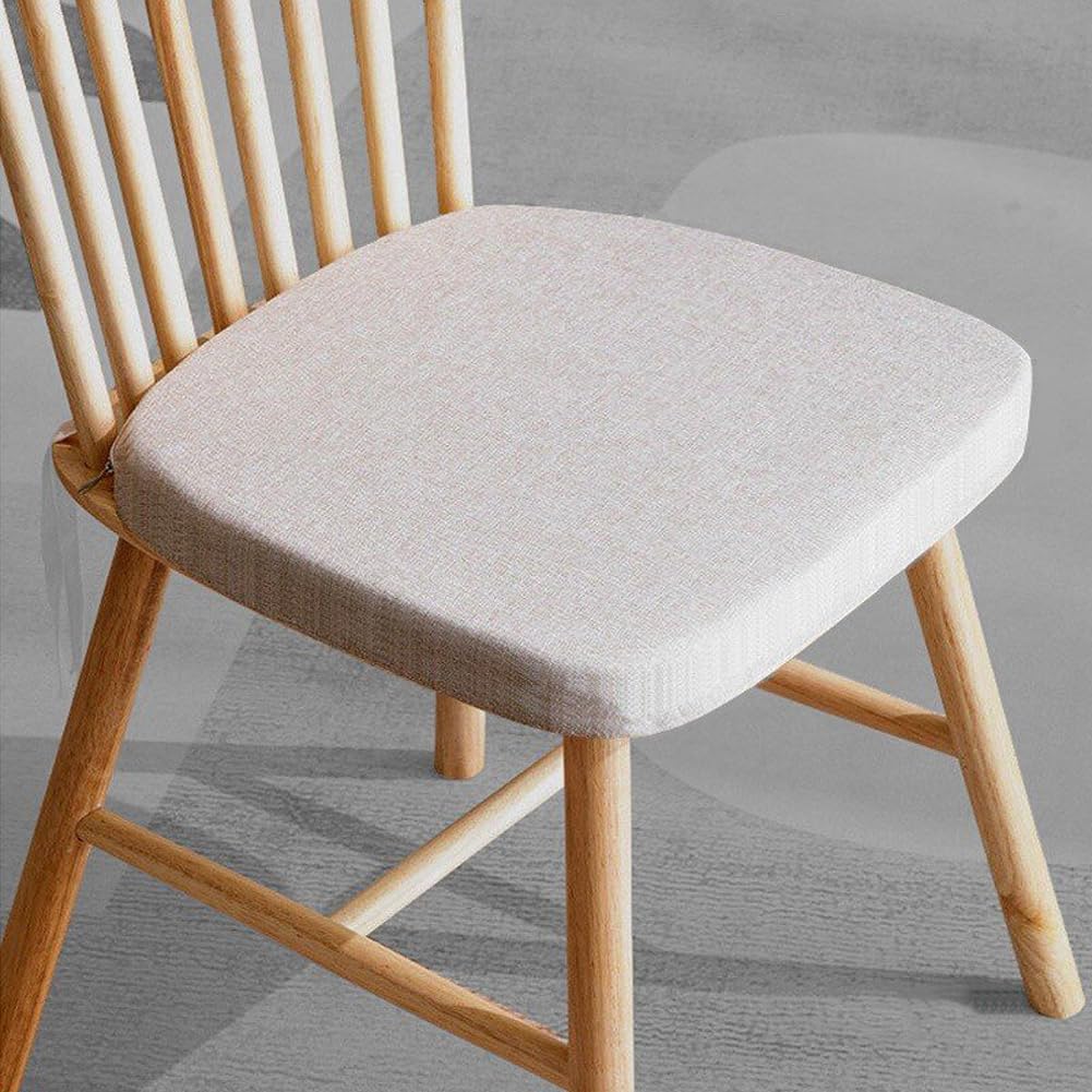 Set di 2 cuscini per sedia a U SD grigio scuro con lacci, 4 spessi cuscinetti in schiuma ad alta densità, con retro antiscivolo, sfoderabili, per sala da pranzo, cucina, uso interno/esterno (43 x 40