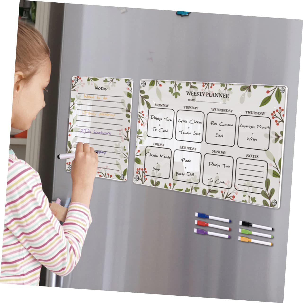 Magnetisches Acryl Whiteboard für Kühlschrank Aufgabenplanungstafel mit Viel Platz für Notizen
