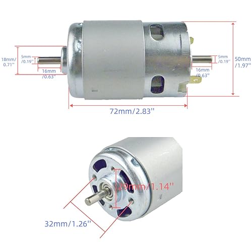 Miniatura 8 de CHANCS 895 Motor eléctrico 12V DC Motor de actualización de 12000RPM Motor de motor de par grande Motor de engranajes de par motor Herramienta de