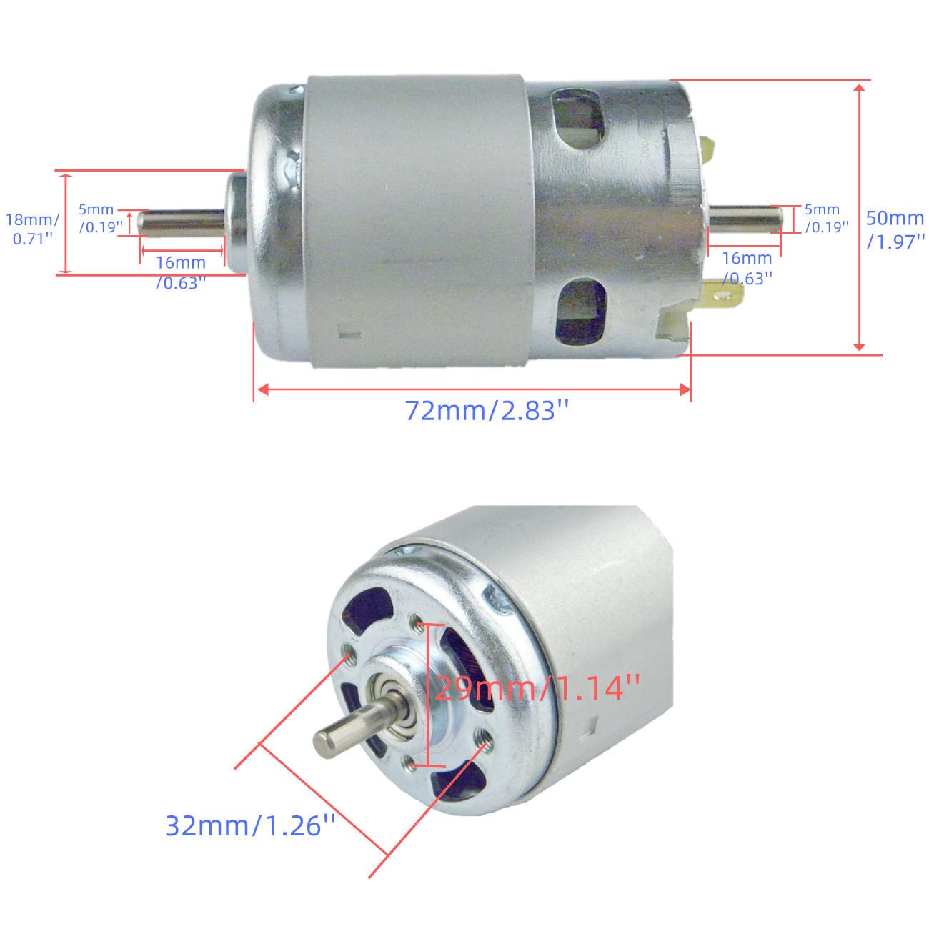 CHANCS 895 DC 12V-24V Dual Output Shaft 10000RPM-20000RPM with Gear Reduction Motor Holder, Dc 12v-24v 10000rpm-20000rpm Double Shaft - Image 3