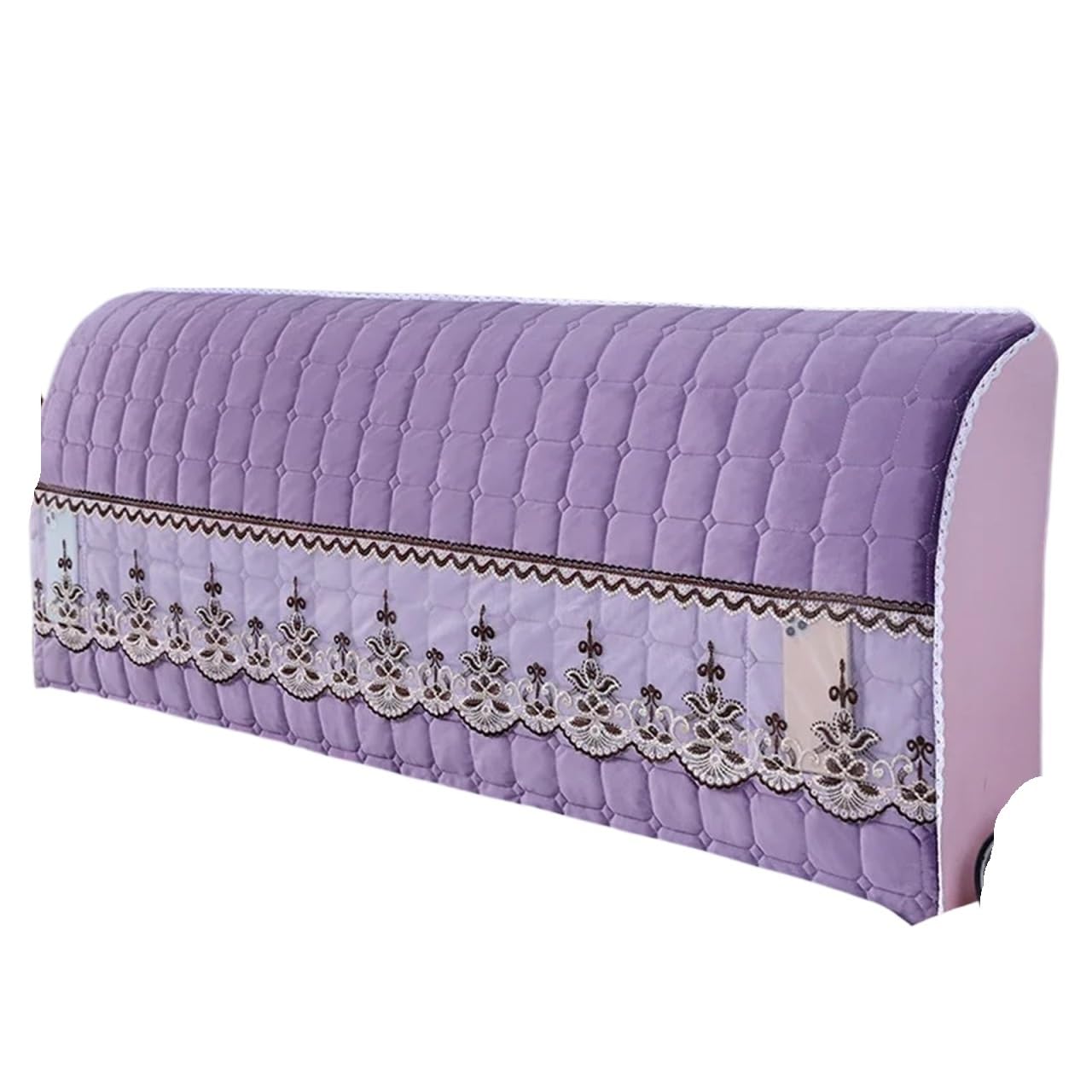 FGUJSUR Headboard Slipcover Padded Headboard Cover Curved Soft Package Backrest All Inclusive Renovation Universal And Simple(Light purple,190cm)