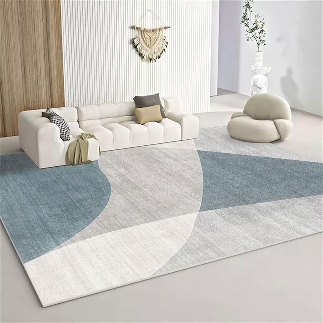 Decoration chambre ado fille tapis de jardin et salon bleu gris