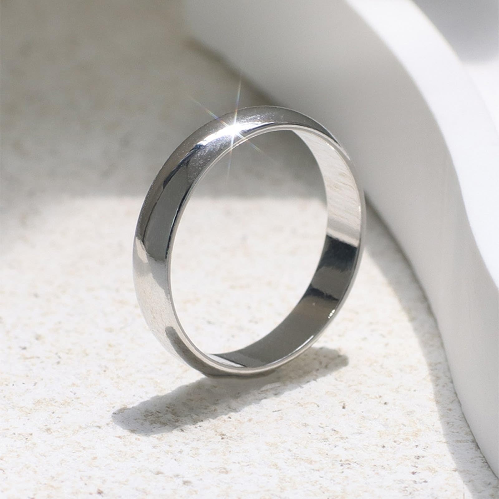 Bague en or jaune 9 carats véritable pour femme, bague de promesse brillante unie