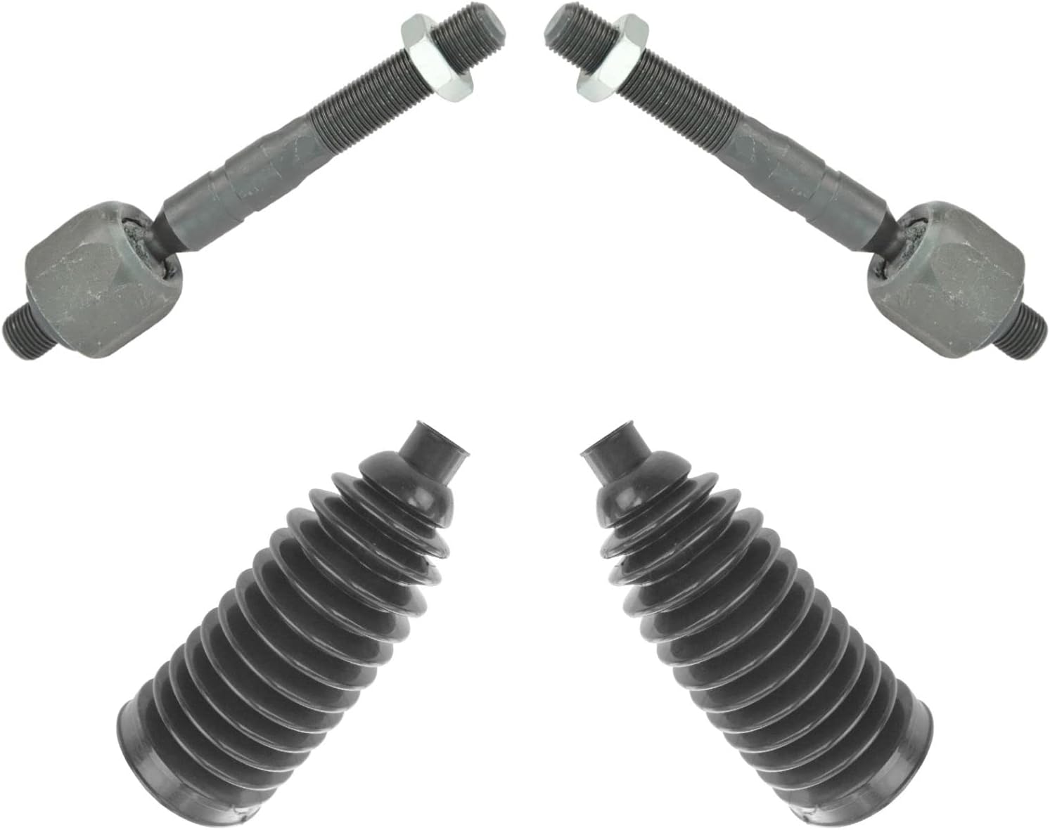 Front Driver & Passenger Side Steering Kit Steering Rack & Pinion Bellow Tie Rod Compatible with 98-05 Mercedes-Benz