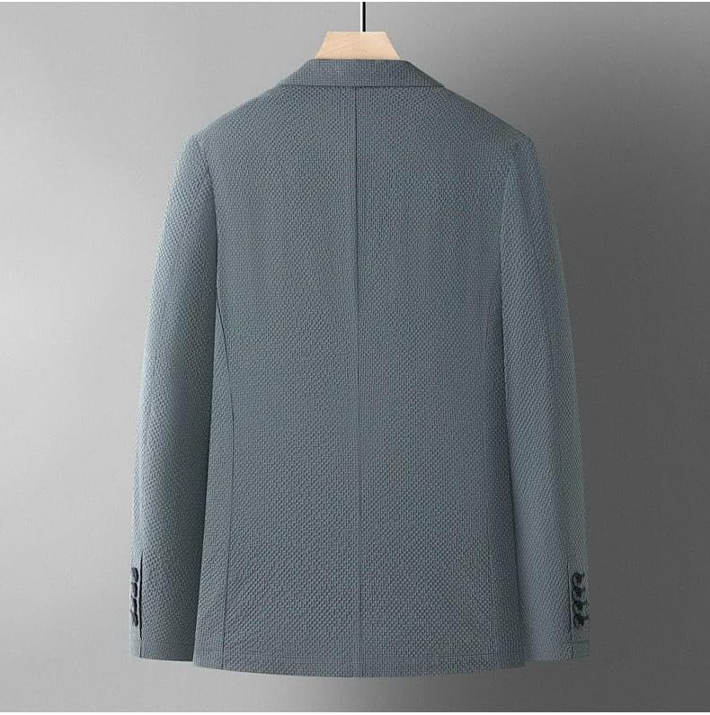 Men Summer Seersucker Technology Lightweight Breathable Business Casual Suit Jacket for Man