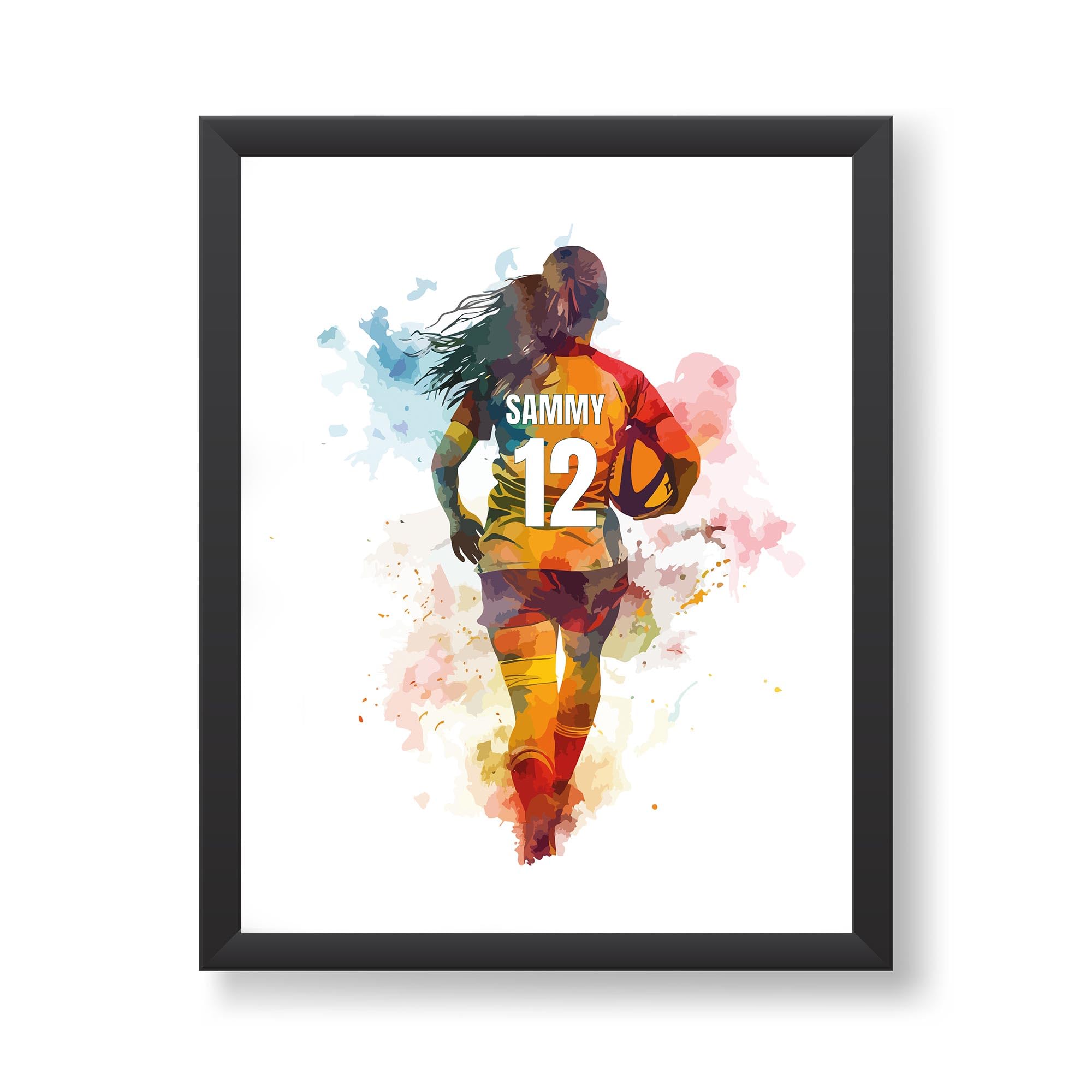Rugby Player Poster, Teenage Girl Gifts, Daughter Gifts, Personalised Rugby Poster for Girls Bedroom, Rugby Player Gifts, Christmas Birthday Rugby Player Gift, Rugby Gifts (1 A3 Print (no frame))