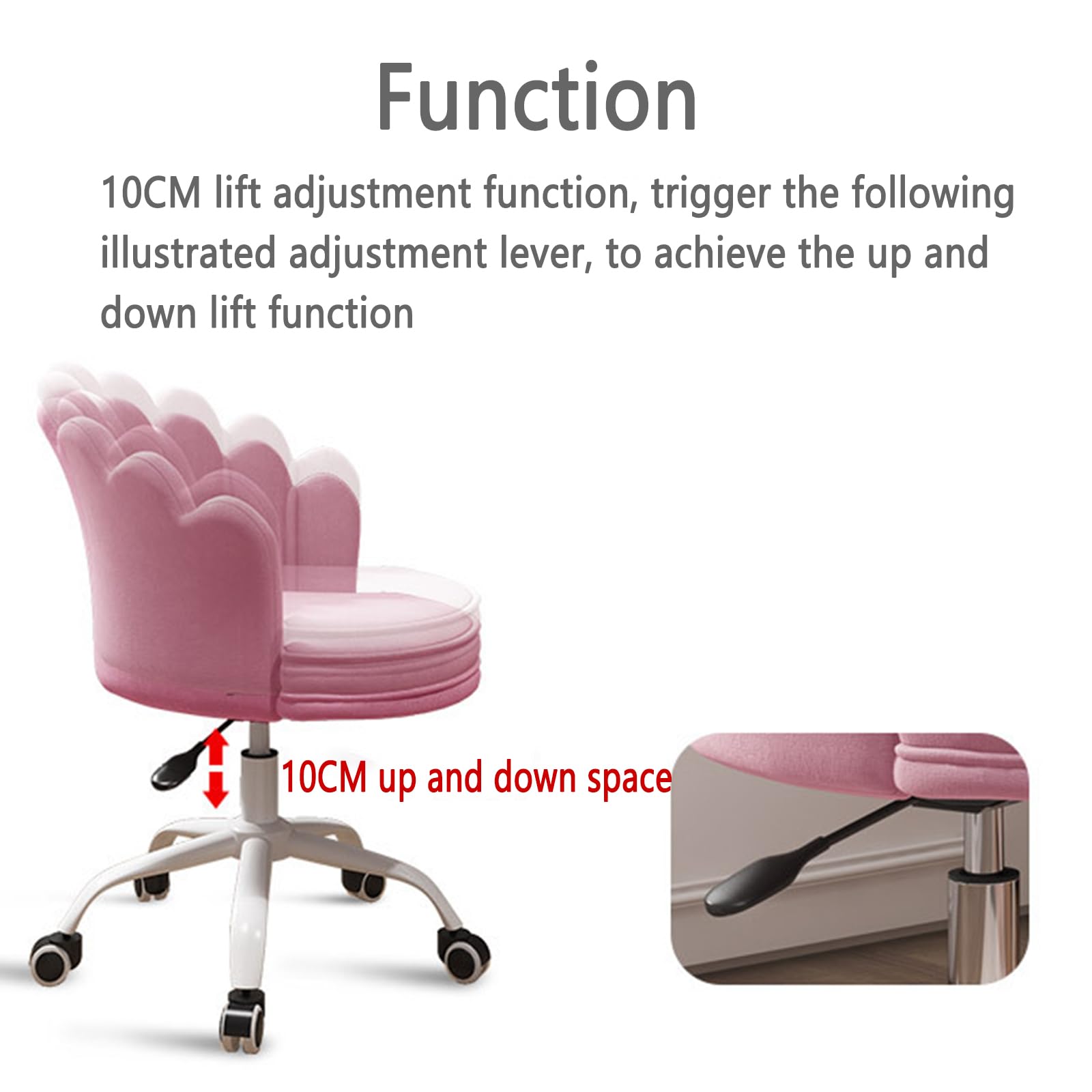 Silla de escritorio ajustable de terciopelo con respaldo de barril giratorio, para el hogar, oficina, maquillaje, tocador, estudio, dormitorio, elegante sillón de terciopelo
