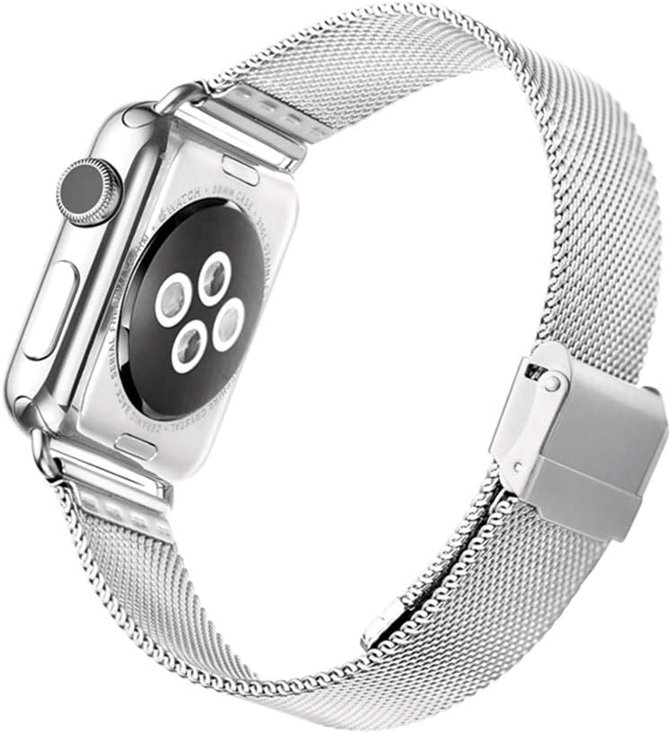 DRUnKQUEEn Apple Watch Band 44mm 42mm Series 4,3, Stainless Steel 44 42 mm Strap with Stainless Metal Buckle Fit for Men/Women's Apple Watch Series 4, Series 3, 2, Sport & Edition