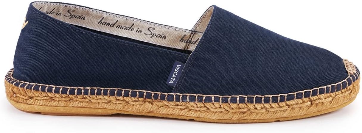 Viscata Sitges Espadrille Canvas Spain Handmade Men's Shoes with Breathable Organic Cotton Canvas 100% Natural Jute Midsole and Durable Rubber Sole for All Casual Occasions