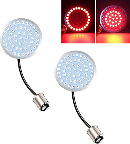 ZKFAR Pack-2 Señales direccionales de 12 V, luz de señal LED para motocicleta, panel de luces LED Switchback para correr con base 1157 compatible